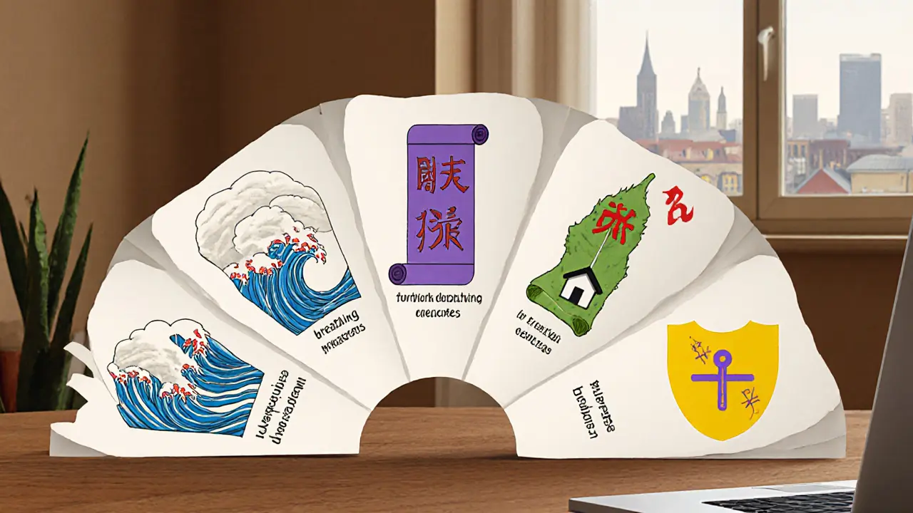 Rozložený bezpečnostní plán s pěti částmi – varovné signály, uklidňující aktivity, důvěryhodní lidé, kontakty, bezpečné prostředí.