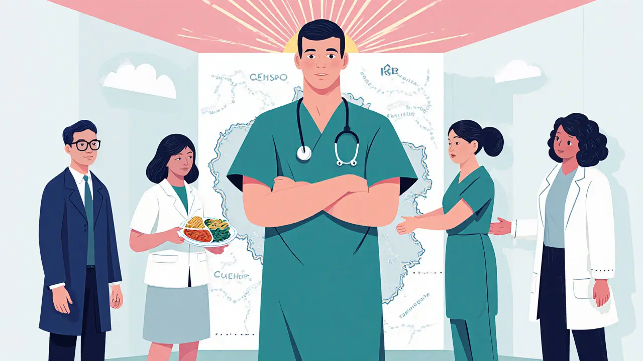 Multidisciplinární tým pomáhá muži zotavit se a ukazuje naději.