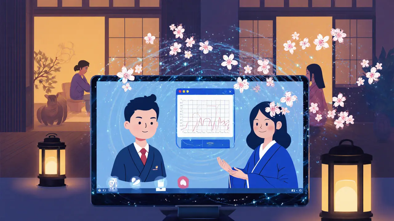 Online terapie s AI analýzou a digitálními nástroji.