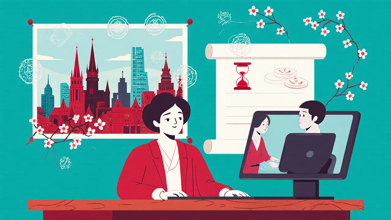 Moderní terapeut na laptopu spojuje se zákazníkem v Česku, ukazuje trendy.