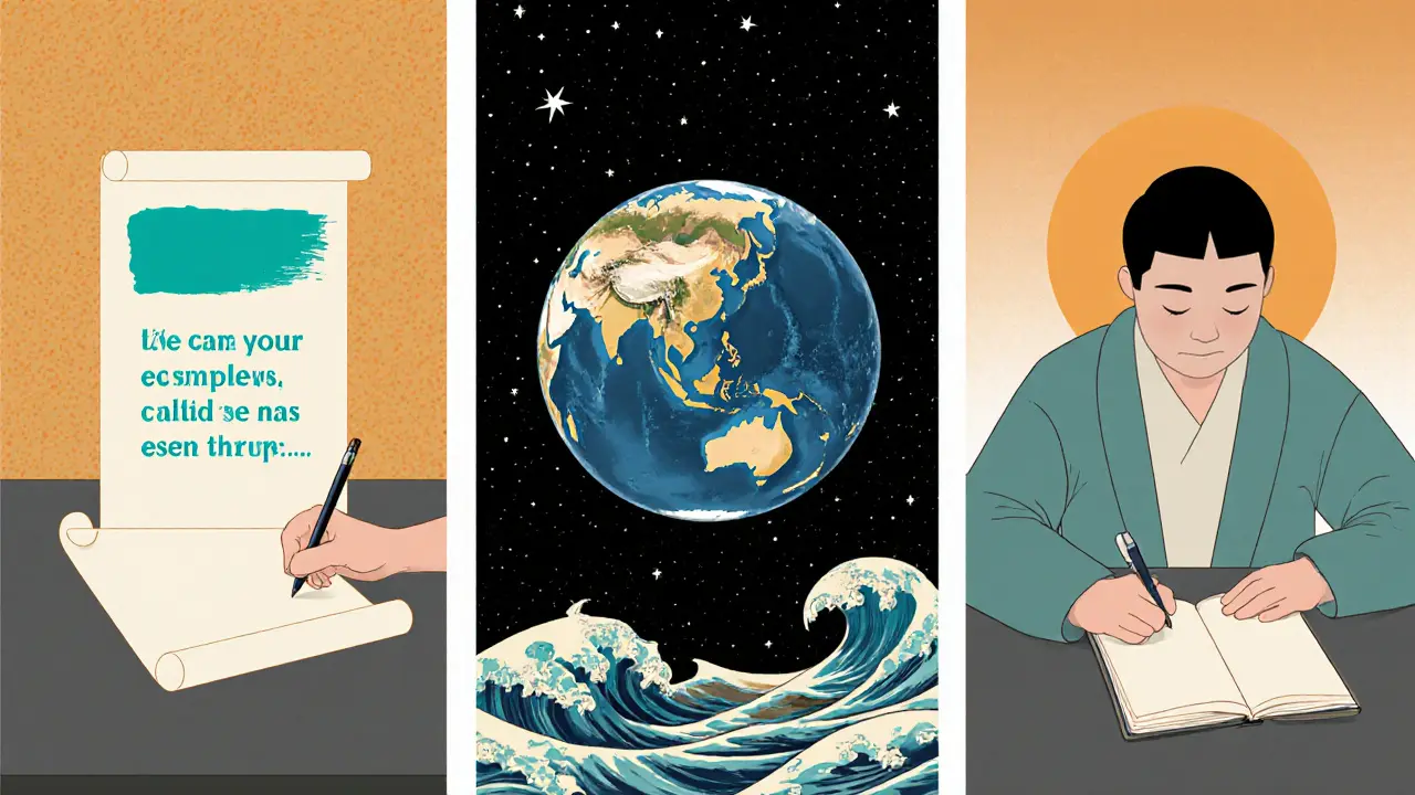 Postava používá tři techniky: přepis myšlenky, pohled na Zemi z vesmíru a zápis do deníku.