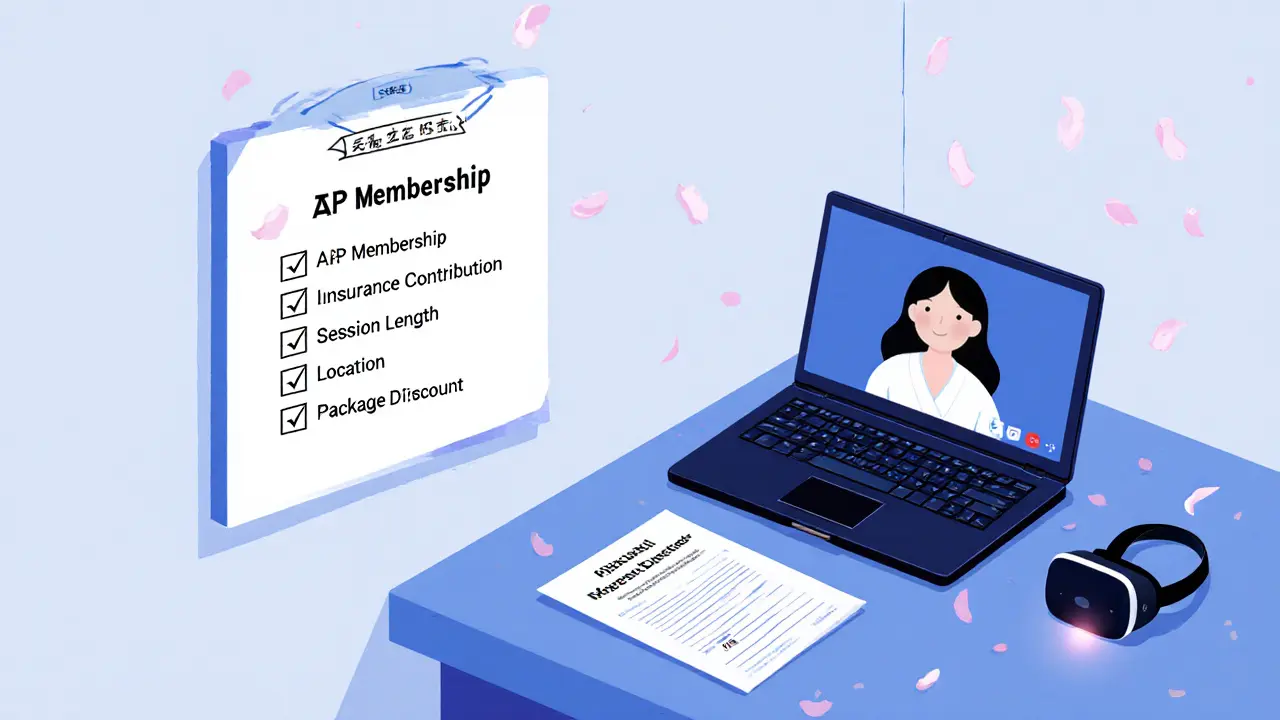 Kontrolní seznam vedle video‑hovoru, pojišťovacího formuláře a VR headsetu naznačuje úsporu nákladů.