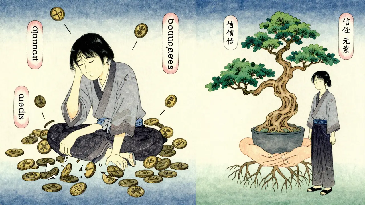 Dvě strany jedné osoby: chaos vs. klid, symbolizující důsledky terapie.