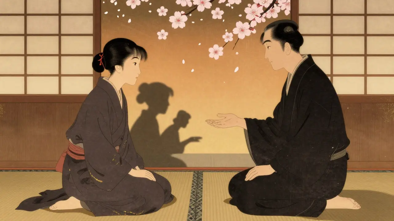 Terapeut a klient spolu na podlaze, stín klienta se pomalu spojuje.