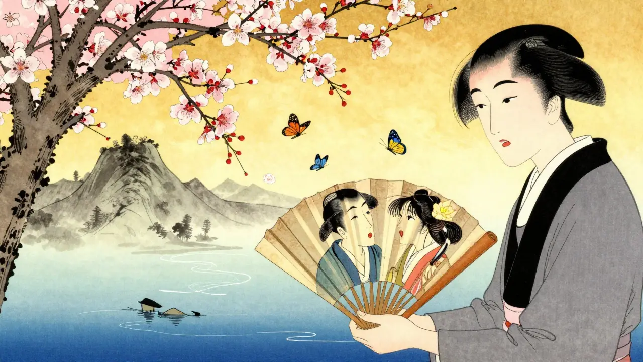 Terapeut používá větrný vějíř k znázornění poklesu stresu a růstu endorfinů.