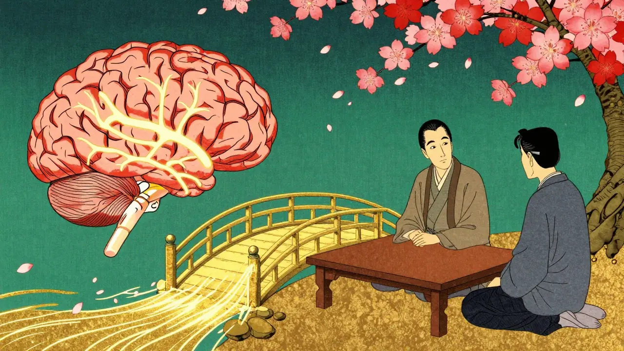 Kombinovaná léčba znázorněná jako spojení biologické stability a terapie.