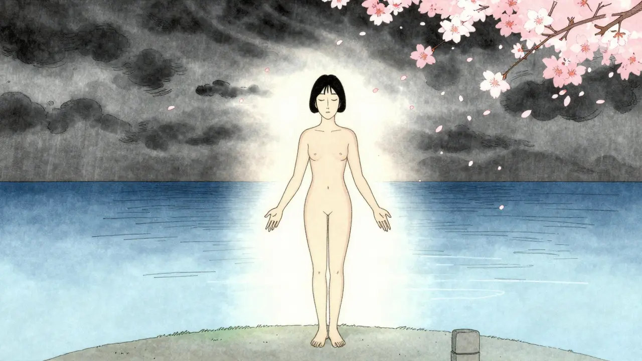 Pomocník chránící hranice a klid před bouří emocí, styl ukiyo-e